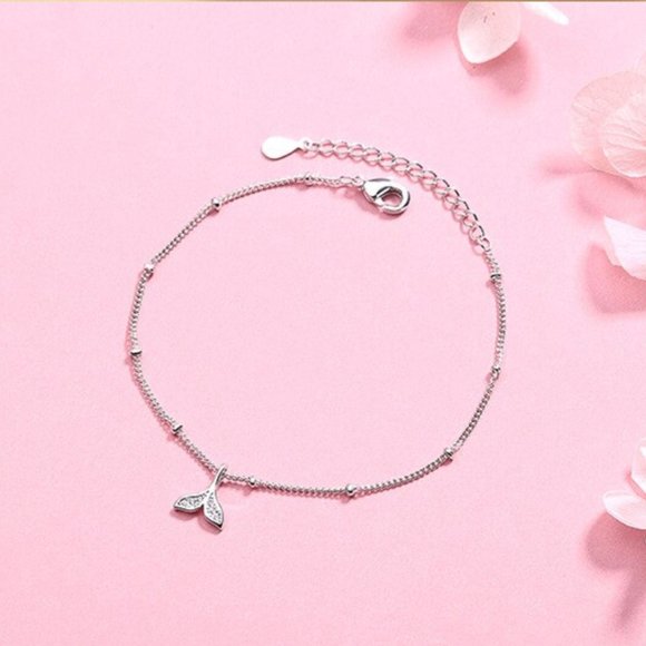 Beautiful Crafted 925 Sterling Silver Shiny Zircon Mermaid Bracelet - Picture 4 of 8